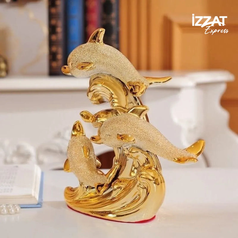 Estátua de Golfinhos em Cerâmica - Tazzi