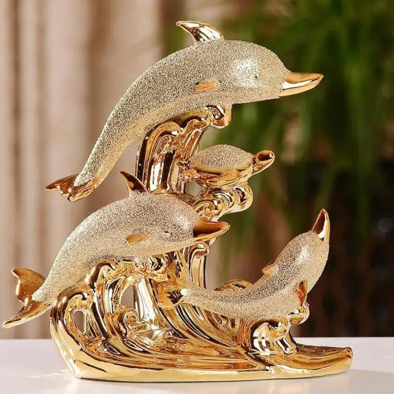 Estátua de Golfinhos em Cerâmica - Tazzi