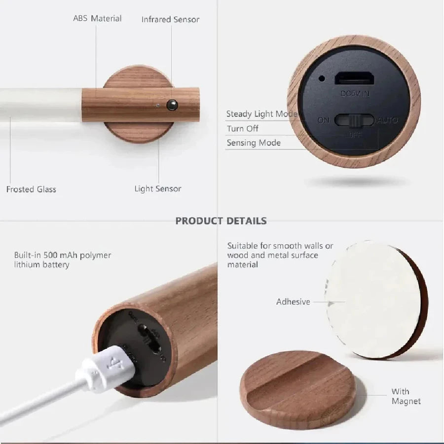 Luminária Magnética de LED com Sensor de Movimento - Tazzi