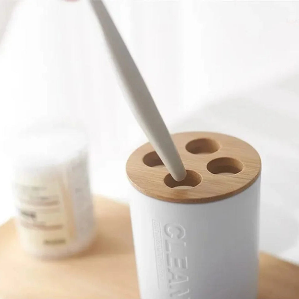 Kit Para Banheiro Em Bambu - Tazzi
