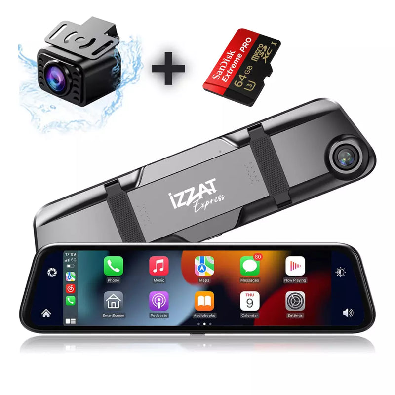 Retrovisor Inteligente 4K Tazzi c/ AndroidAUTO & Apple CarPlay + Brinde Câmera de Ré