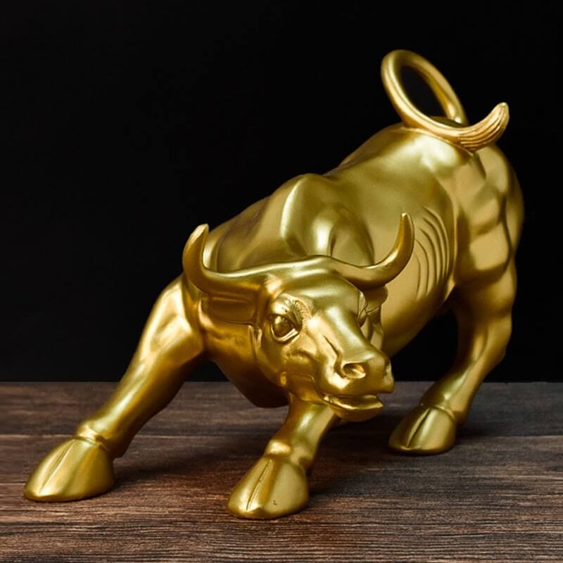 Escultura Touro de Wall Street Dourado - Tazzi