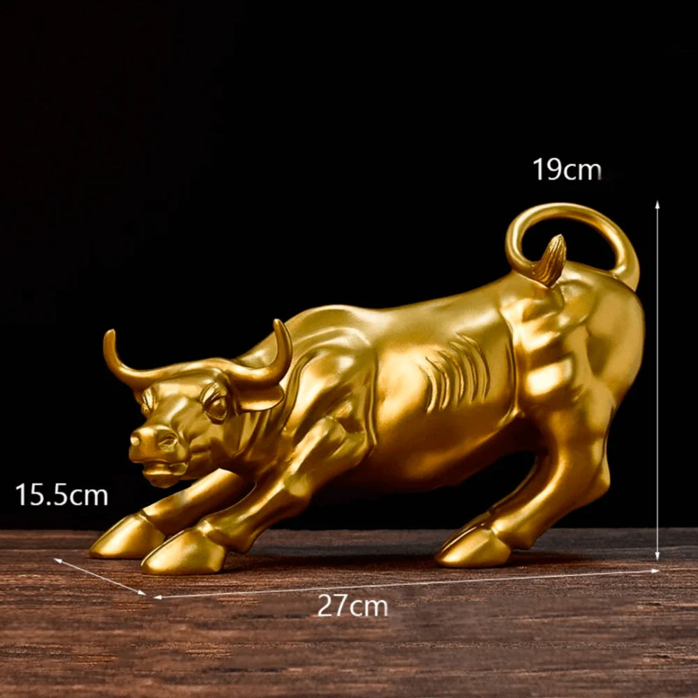 Escultura Touro de Wall Street Dourado 