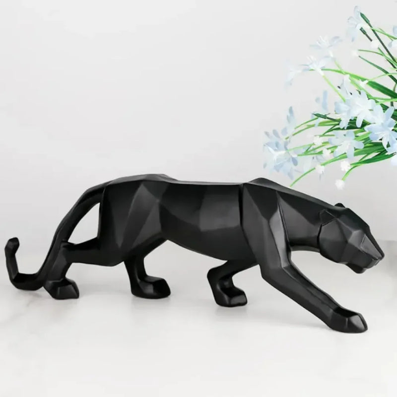 Estátua De Leopardo Em Resina Tazzi Preto