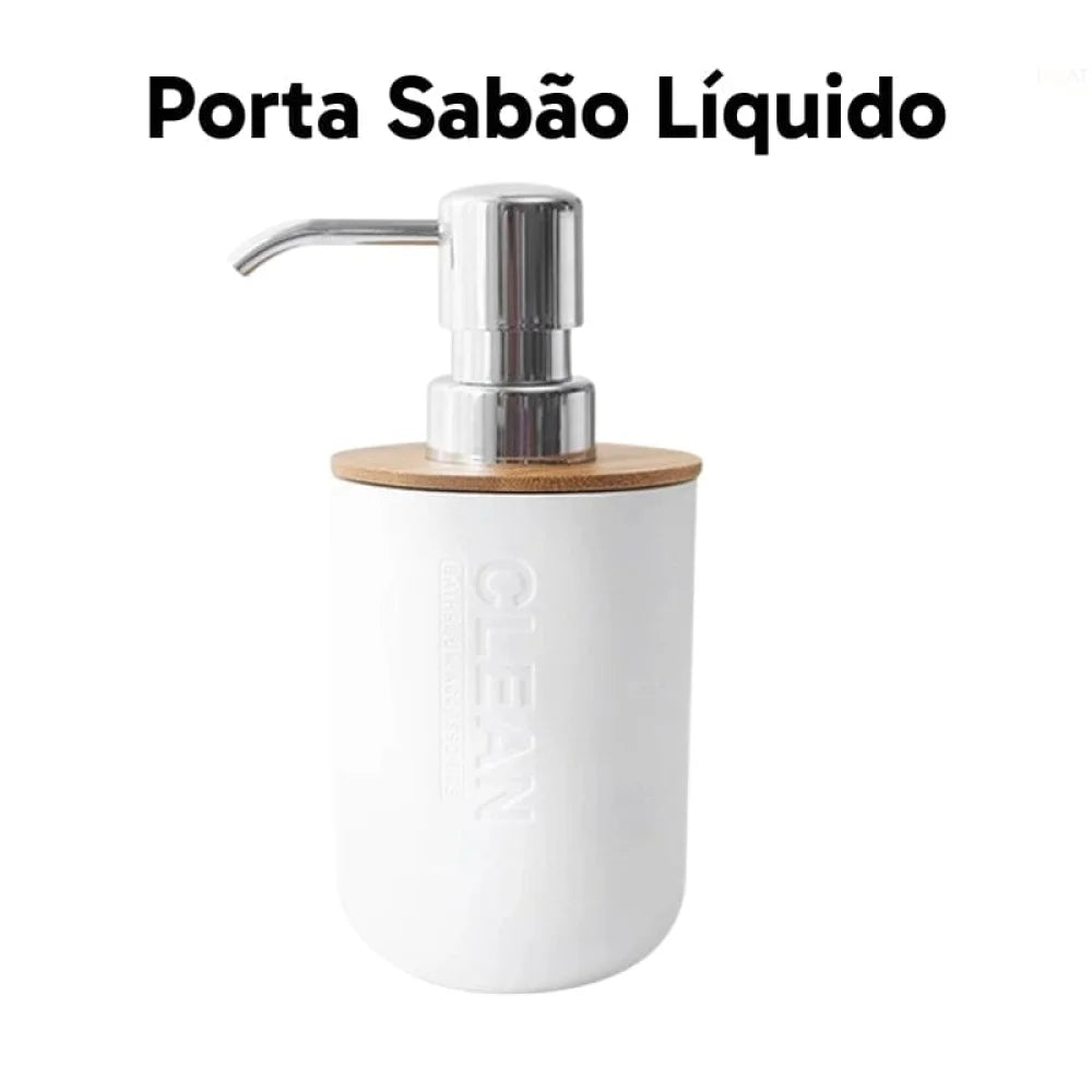 Kit Para Banheiro Em Bambu - Tazzi